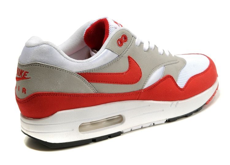 Nike Air Max 8, серый с красным и белым, нубук, текстиль, мужские