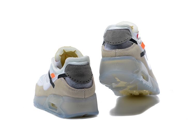 Nike Air Max 90  Off White X, белые, кожа, замша, мужские