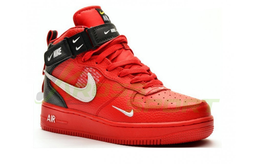 Nike Air Force 1 '07 LV8 Mid Utility с мехом Red/Black
