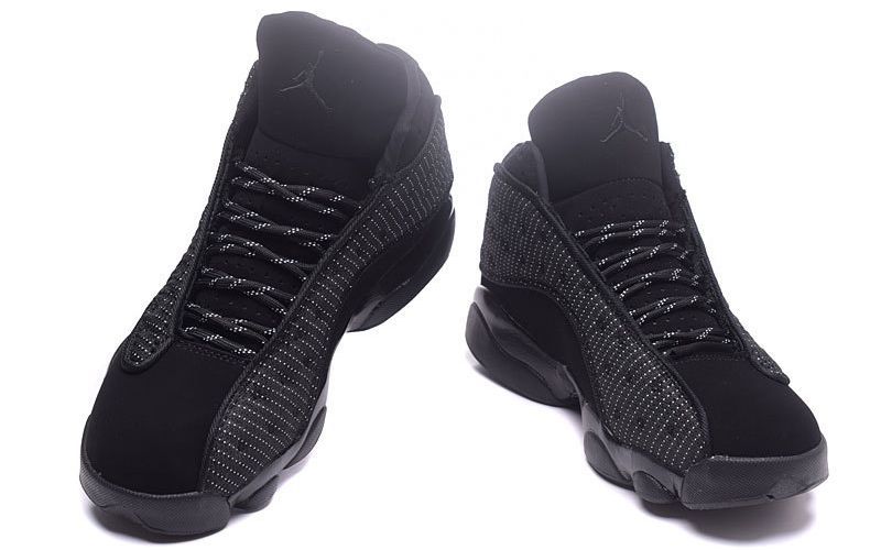Nike Air Jordan 13 Retro Black/Grey, черные с серым, замша, текстиль, мужские