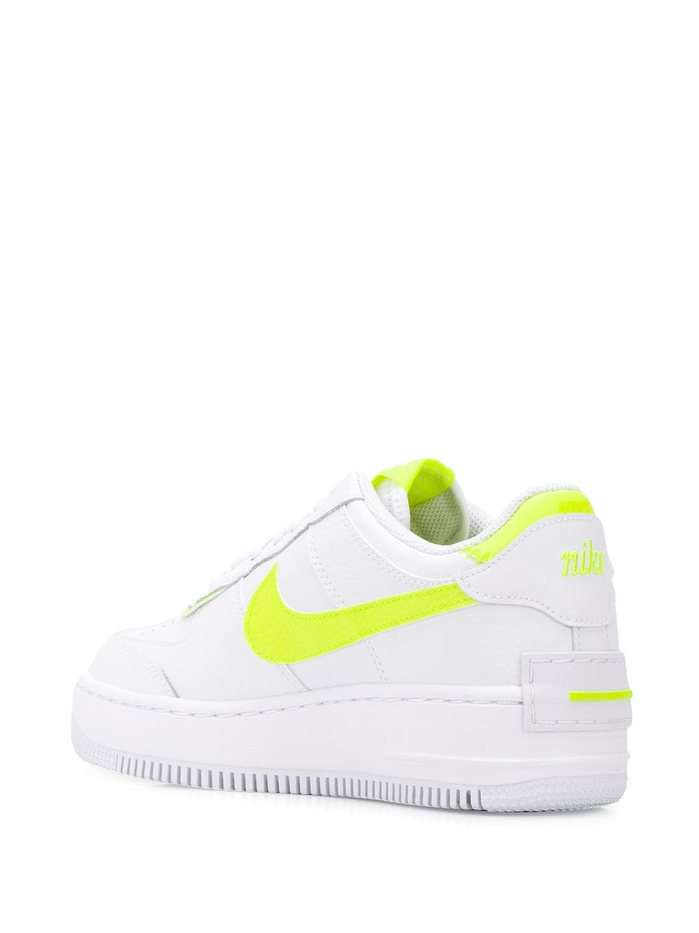 Nike Air Force 1 Shadow белые с желтым, кожаные, женские