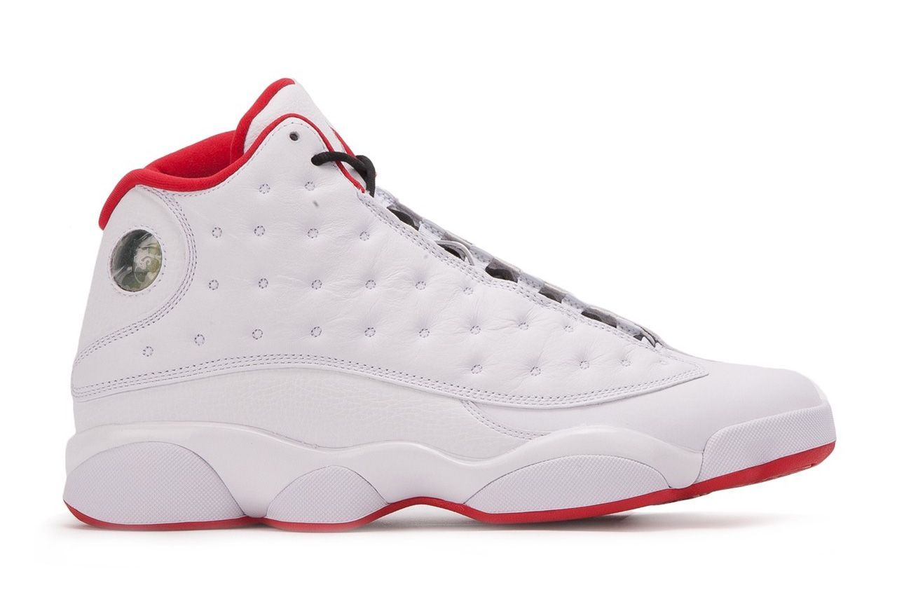 Nike Air Jordan 13 Retro White/Red, белые, красные, кожа, мужские