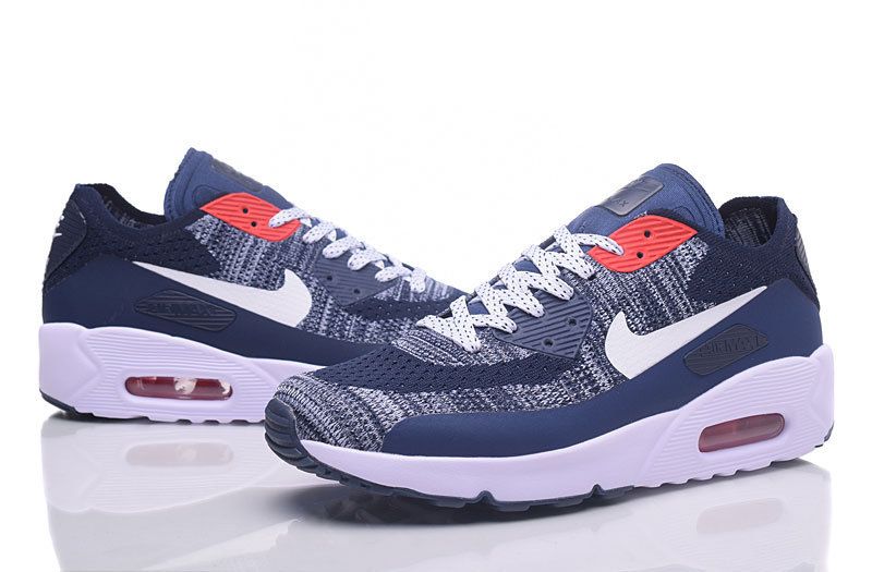 Nike Air Max 90, синий с красным, нейлон, мужские